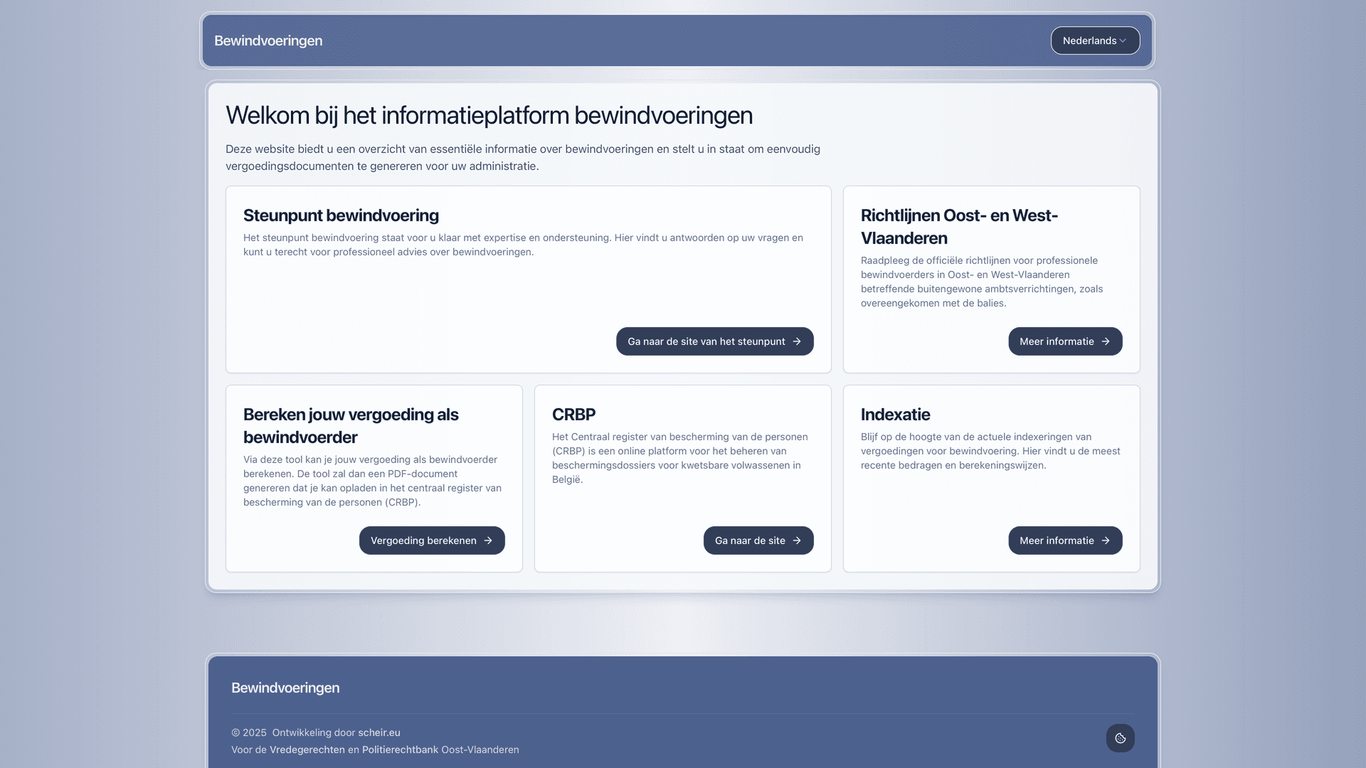 Vorschau des Projekts Bewindvoeringen.be - Informationsplattform zur Verwaltung