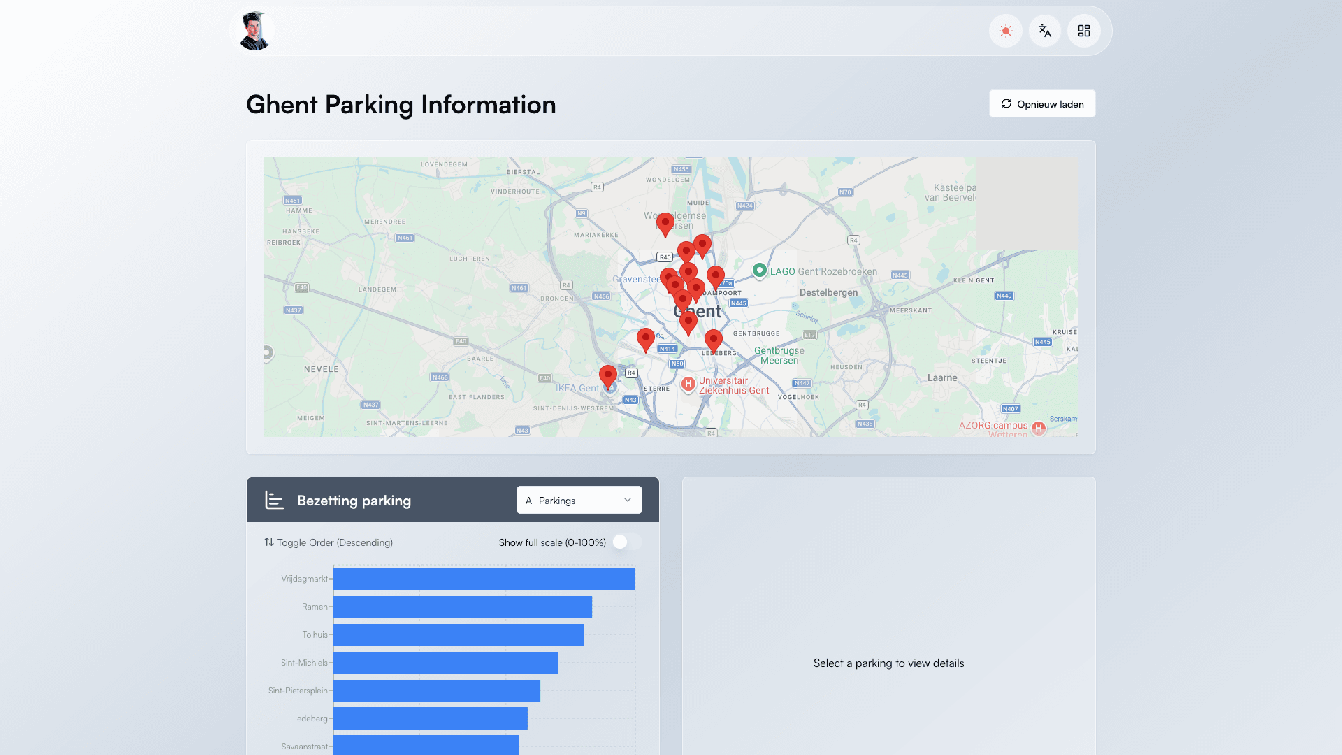 Parken in Gent - Echtzeit-Parkinformationen, Bild 1 von 1