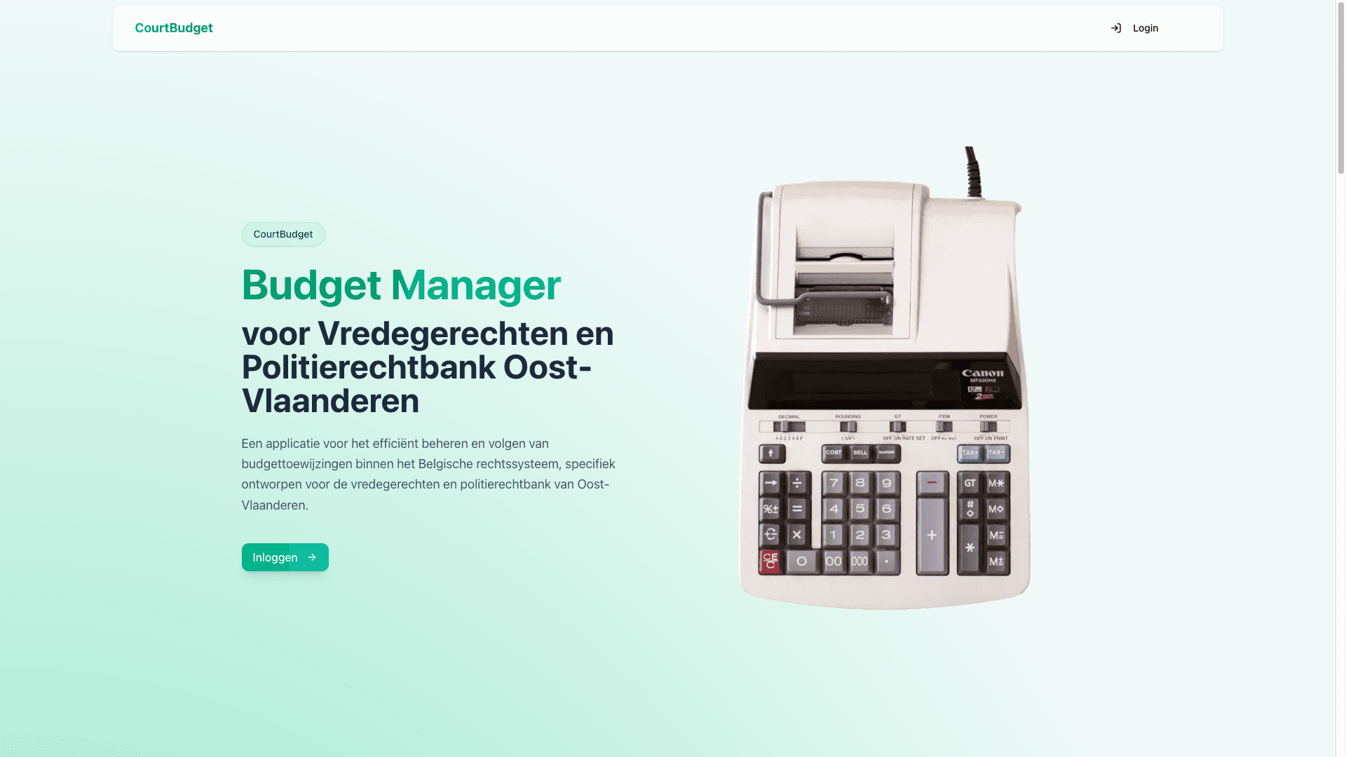 CourtBudget - Budget Management Magistrate Courts East Flanders project preview